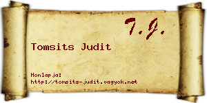 Tomsits Judit névjegykártya